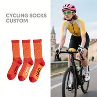 Chaussettes de sport de cyclisme à compression personnalisées pour hommes, saison printemps, respirantes, écologiques, en coton épais, absorbant la transpiration, séchage rapide