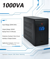 Sistema de Alimentación Ininterrumpida (UPS) de 220V con Pantalla LCD, 1000VA, Onda Sinusoidal Pura, Ideal para Hogar, Oficina y Computadoras en Espera