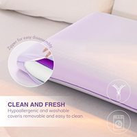 Oreiller en mousse à mémoire de forme de refroidissement violet avec couverture réversible double face Support de cou pour dormeurs latéraux Housse amovible lavable