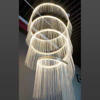 Modern LED hattı lamba düğün sahne dekorasyon Hall Fringe kolye işık olay parti dekoratif tavan avize