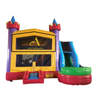 Château gonflable classique pour enfants, modèle combiné avec protection intégrée, pour saut et jeu - Product Image 1