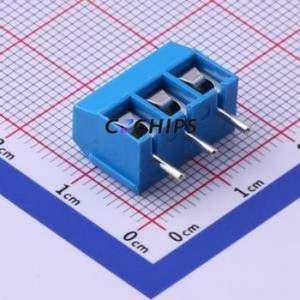 XY301V-A-5.0-3P Screw Terminal Block Through hole Component (THT),P=5mm Connector 1x3P 5mm Blue Through Hole - Product Image 1
