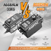 Servo brushless étanche à profil bas haute vitesse A66BHLW 33KG avec engrenages en acier améliorés et dissipateur thermique, 0,068 seconde