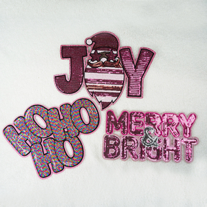 Hot bán thêu <span class=keywords><strong>sequin</strong></span> giáng sinh các bản vá lỗi Chenille giáng sinh các bản vá lỗi cho áo sơ mi - Product Image 3