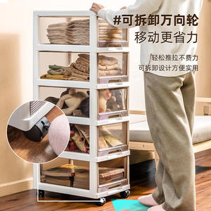 ตู้เก็บของแบบลิ้นชัก 4 ชั้น วัสดุพลาสติก สำหรับห้องนั่งเล่น จัดเก็บของเล่น พร้อมล้อเลื่อน - Product Image 3