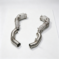 Peredam Panas SS304 Aliran Tinggi & Katalis 200 Sel Cocok untuk BMW N63 M850i G14 G15 G16 X5M G05 G30 M550i Downpipe Knalpot Performa Tinggi