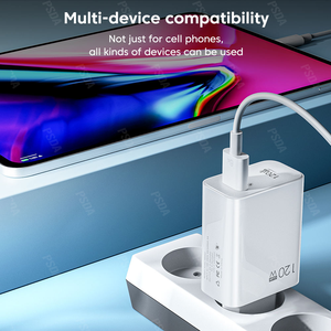 <span class=keywords><strong>Chargeur</strong></span> USB 120W Charge Rapide QC3.0, Câble USB C et Câble Type C pour Téléphones Mobiles Huawei Samsung Xiaomi, <span class=keywords><strong>Chargeur</strong></span> Rapide - Product Image 4