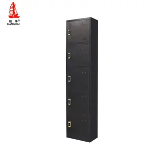 Commercial Meuble De Rangement Smart 5 Door Closet Dividers Black Armoire De Chambre With Induction Lock