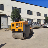 Compacteur vibrant autoporté à double tambour de 850 kg pour engins de construction, 1 tonne, petit compresseur hydraulique à deux roues en acier