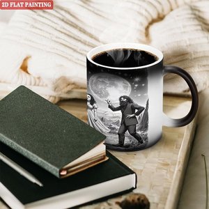 Soft Frosted Touch <b>Ceramic</b> <b>Mug</b> 11oz Black Heat Activated Color Changing Coffee Tea Cup - Product Image 3