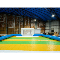 Terrain de football gonflable commercial, terrain de football au savon, piste de glisse pour locations de fêtes et festivals, installation rapide