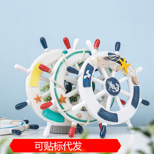 Mediterranean Style Wooden Ship Wheel <b>Wall</b> <b>Decor</b> For Children's Room Home Decoration Circular Pine Material Scenic Pattern - Product Image 5