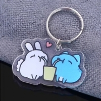 Promotionnel mignon Anime Anime breloques acrylique porte-clés mignon porte-clés époxy paillettes acrylique porte-clés avec paillettes hologramme