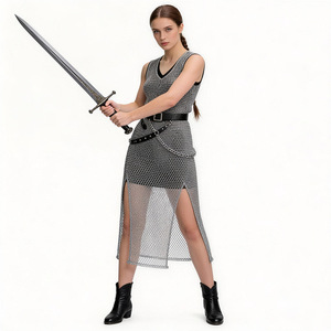 Vestido de malla plateada sin mangas para mujer, estilo renacentista, para cosplay, juegos de rol y anime. - Product Image 1
