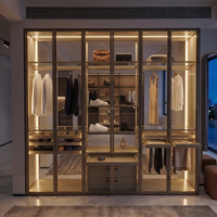 Système de placard modulaire de luxe moderne minimaliste de style italien en métal haut de gamme pour chambre à coucher