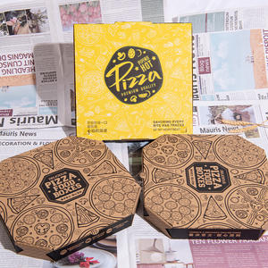 Boîte à pizza en carton ondulé avec lamination mate, qualité alimentaire, style pliable, impression personnalisée du logo - Product Image 1