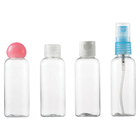 Vente en gros 30ml 40ml 50ml 60ml Bouteille en plastique PET de pulvérisation de brouillard d'eau rouge violet clair avec joint et bouchon de pompe de pulvérisation