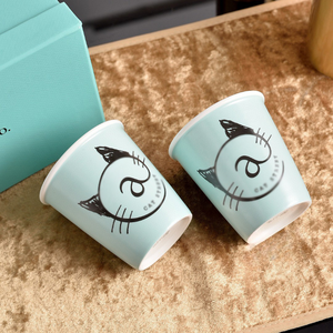 T Blue Mugs Set Bone China Brand Ceramic Coffee Cup Couple Cups with <b>Gift</b> <b>Box</b> - Product Image 3
