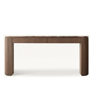 <span class=keywords><strong>Table</strong></span> basse Byron Emperador de RH, buffet en bois cannelé avec armoire de rangement, meuble moderne pour l'entrée du salon - Product Image 5