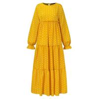 Aschulman Robe d'été personnalisée en mousseline de soie imprimée à pois pour femmes musulmanes