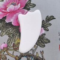 Outil de grattage de Corée Massage 95 Céramique Gua sha Structure faciale en céramique mate Robuste Corps entier Blanc Noir Planche à gratter