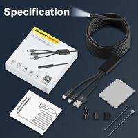 Usine en gros 3 en 1 1080P USB2.0 étanche 1/2/3/5m caméra Endoscope d'inspection de câble serpent pour l'inspection de tuyaux de voitures