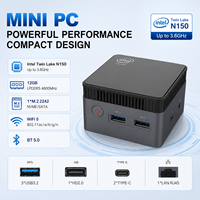 Mini PC Twin Lake N150, 12GB LPDDR5 4800MHz, Windows 11 Pro, Triple Pantalla 4K, Doble Tipo-C, Compatible con Ubuntu/Linux, Formato Pequeño