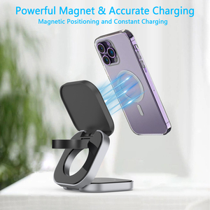 Logo personnalisé d'usine Portable pliable 3 en 1 support de <span class=keywords><strong>chargeur</strong></span> de téléphone magnétique sans fil 15W <span class=keywords><strong>chargeur</strong></span> sans fil charge rapide pour <span class=keywords><strong>iphone</strong></span> - Product Image 5