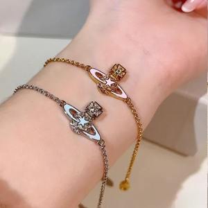 Pulsera VVN Empress <span class=keywords><strong>Vivienne</strong></span> Nueva Colección Saturno con Cristales para Mujer - Elegante Estilo Envuelto en Meteoritos, Moda Adorable - Product Image 3