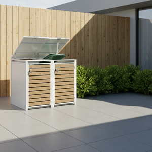 Armoire à déchets en métal d'extérieur, bac à ordures en acier à 2 portes, <span class=keywords><strong>abri</strong></span> pour <span class=keywords><strong>poubelle</strong></span> de jardin, patio, cour arrière - Product Image 4