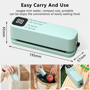 Mini Vacuum Sealer with USB-Rechargeable Portable Wireless Dry/Moist Food Preservation with <b>Pump</b> for Compact Storage - Product Image 4