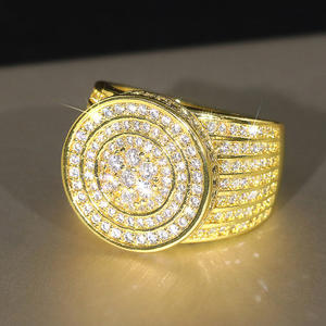 Anello con Diamante T0811 Placcato in Oro 22k, Taglio Brillante Rotondo, Diamanti Naturali, Unisex per Uso Quotidiano - Product Image 6