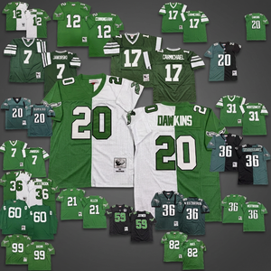 Maillot de football personnalisé OEM Philadelphia Eagles Throwback 20 DAWKINS 36 WESTBROOK 7 JAWORSKI Vert Blanc Maillot en mesh à col en V pour homme - Product Image 2