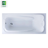 Baignoire rectangulaire en acrylique blanc avec drainage automatique intégré, nouvelle baignoire