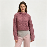 Pull à capuche pour femme Kenzi, tricoté à manches longues, personnalisable OEM & ODM, tricot rouge de haute qualité, vêtements de loisirs en gros