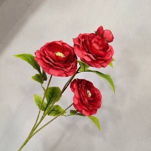 Fleurs de mariage artificielles rouges de haute qualité-Roses Phalaenopsis Lys Hortensias étoilés avec tiges pour décorations de table en gros - Product Image 4