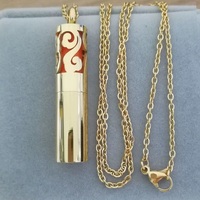 Top 316L Acier Inoxydable Aromathérapie Diffuseur Collier Unisexe Plaqué Or Géométrique Parfum Pendentif Bouteille De Parfum Collier