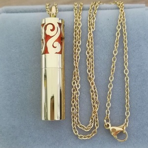 Top 316L Acier Inoxydable Aromathérapie Diffuseur Collier Unisexe Plaqué Or Géométrique Parfum Pendentif Bouteille De Parfum Collier - Product Image 4
