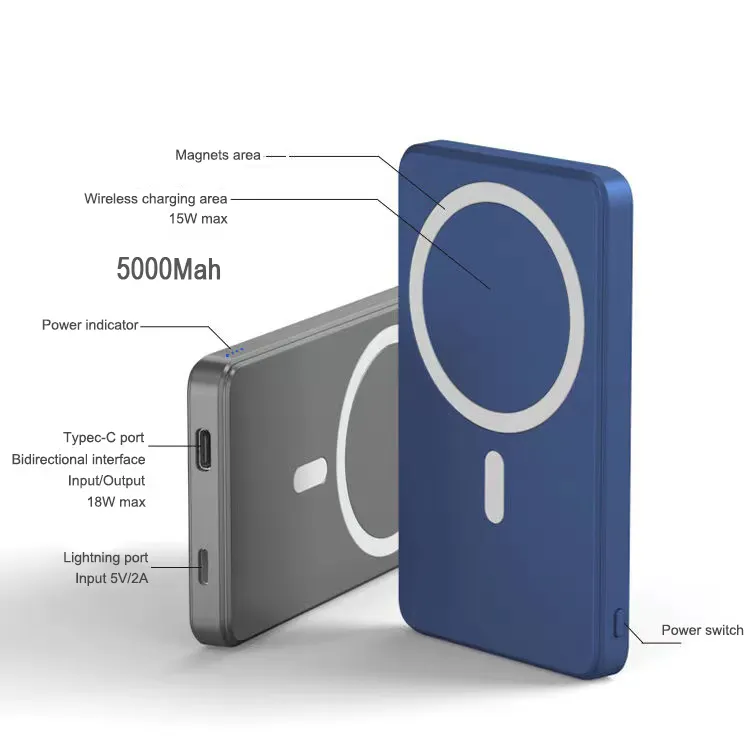 wireless magnetic power bank for magsafe powerbank mobile phone charger for iphone12 xiaomi huawei 10000mah external battery