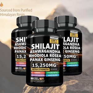 Capsules végétaliennes extra-fortes OEM Shilajit Ashwagandha Rhodiola Rosea Panax Ginseng 15 250 MG, complément alimentaire pour soutenir le système immunitaire - Product Image 2