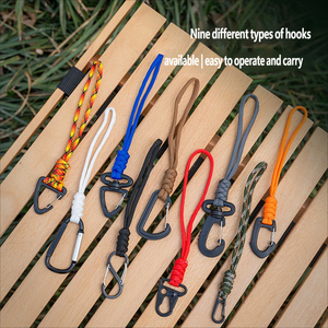 Cordón corto para llavero con mini mosquetón, accesorio DIY hecho a <span class=keywords><strong>mano</strong></span>, cordón antipérdida para exteriores, mosquetón <span class=keywords><strong>de</strong></span> <span class=keywords><strong>mano</strong></span>, cordón para paraguas - Product Image 5