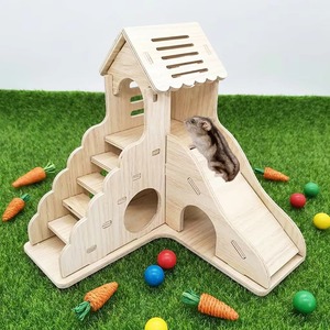 Toboggan modulaire <span class=keywords><strong>en</strong></span> <span class=keywords><strong>bois</strong></span> pour petits animaux (hamster) - Écologique, montage facile, toboggan amusant pour salon - Product Image 3