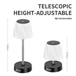 Smiling Shark Retractable Table Lamp <b>Led</b> Touch Control <b>Usb</b> Rechargeable Desk <b>Light</b> - Product Image 4