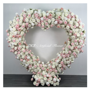 DKB Factory With Romantic pink <b>Roses</b> and White <b>Rose</b> Heart-shaped <b>Arches</b> <b>for</b> Wedding Decoration - Product Image 1