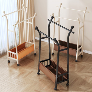 Di alta qualità a doppio palo porta stoffa stendino in metallo <span class=keywords><strong>appendiabiti</strong></span> con cesto di stoccaggio imbottito - Product Image 5