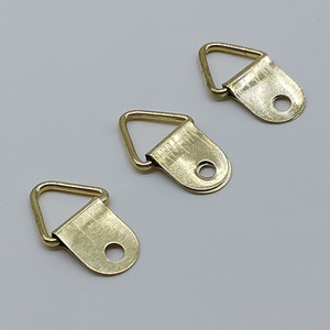 Crochet à œillet triangulaire doré en fer, charge maximale 5-10 kg, pour accrocher des cadres photo - Product Image 1