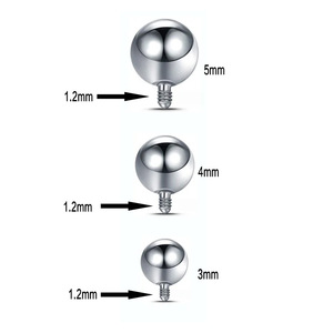 Anneau de nez en titane ASTM F136, vis à billes de 1,2 mm, clou pour lèvres argenté, <span class=keywords><strong>piercing</strong></span> pour sourcil, <span class=keywords><strong>nombril</strong></span>, bijoux pour femmes, mariage, fiançailles - Product Image 2