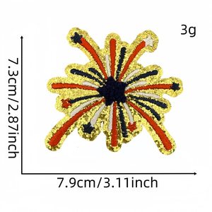 Nuove Toppe Ricamate Termoadesive Stile Stati Uniti per il Giorno dell'Indipendenza USA, Colori Rosso e Blu - Product Image 6