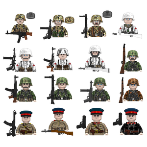 Figurine miniature de soldat d'infanterie de la Seconde Guerre mondiale en tenue de camouflage avec accessoires et équipement, jouet de construction, jouet de collection pour les passionnés d'histoire - Product Image 1
