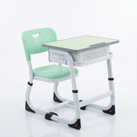 Ensemble de mobilier scolaire ergonomique et fonctionnel, bureau et chaise pour étudiants, réglable, avec plateau en bois, pour salle de classe